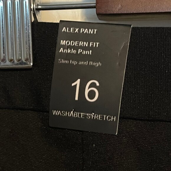 Amanda + Chelsea Alex Pant Size 16 Modern Fit Ankle Pants Black Comfort Waist NW - Picture 5 of 9